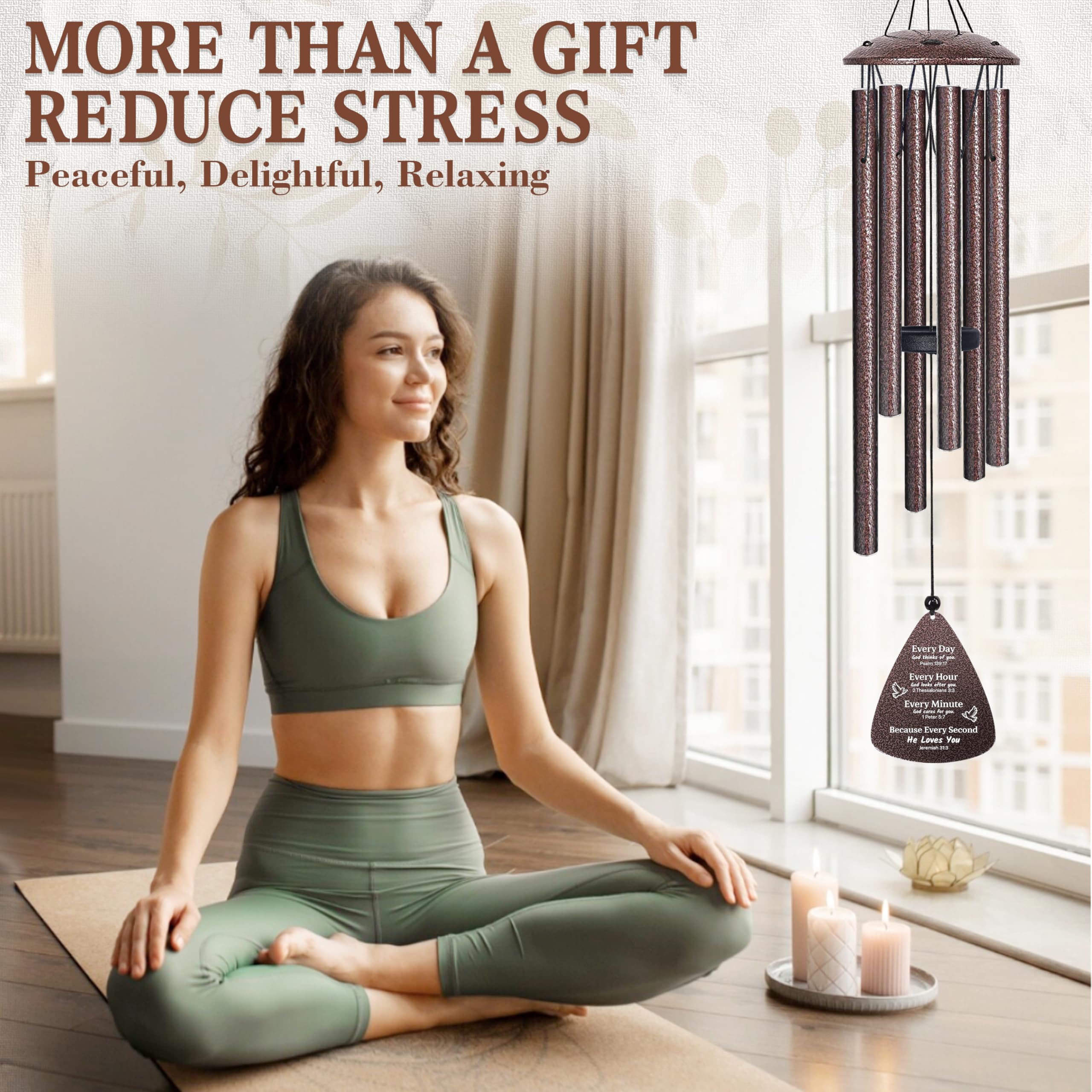 VIFOEW 32-inch wind chime designed for serene outdoor and indoor spaces