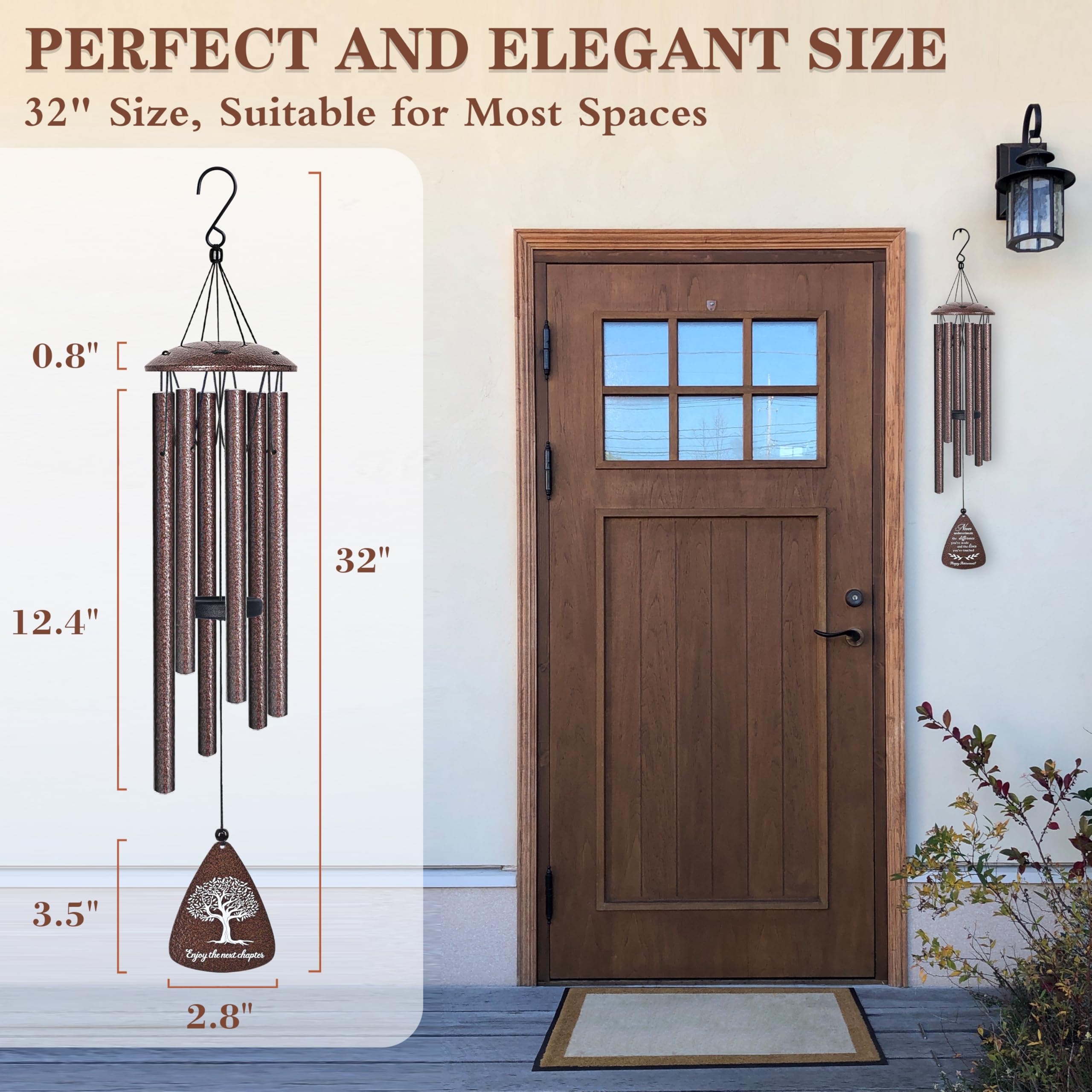 Vifoew wind chime pendant features a blessing text for meaning