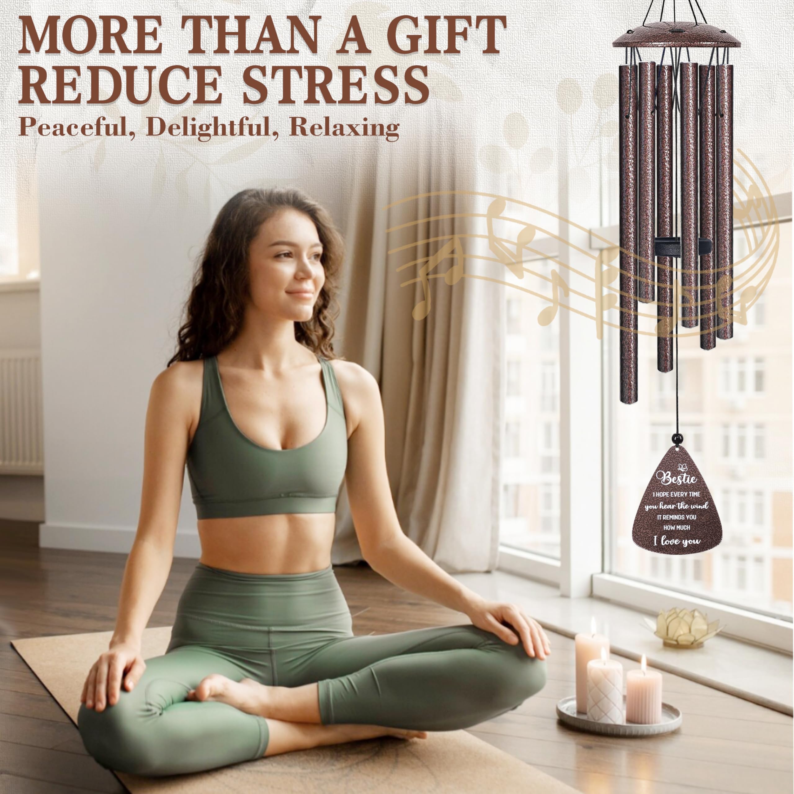 Vifoew bronze wind chime designed for year-round outdoor durability.