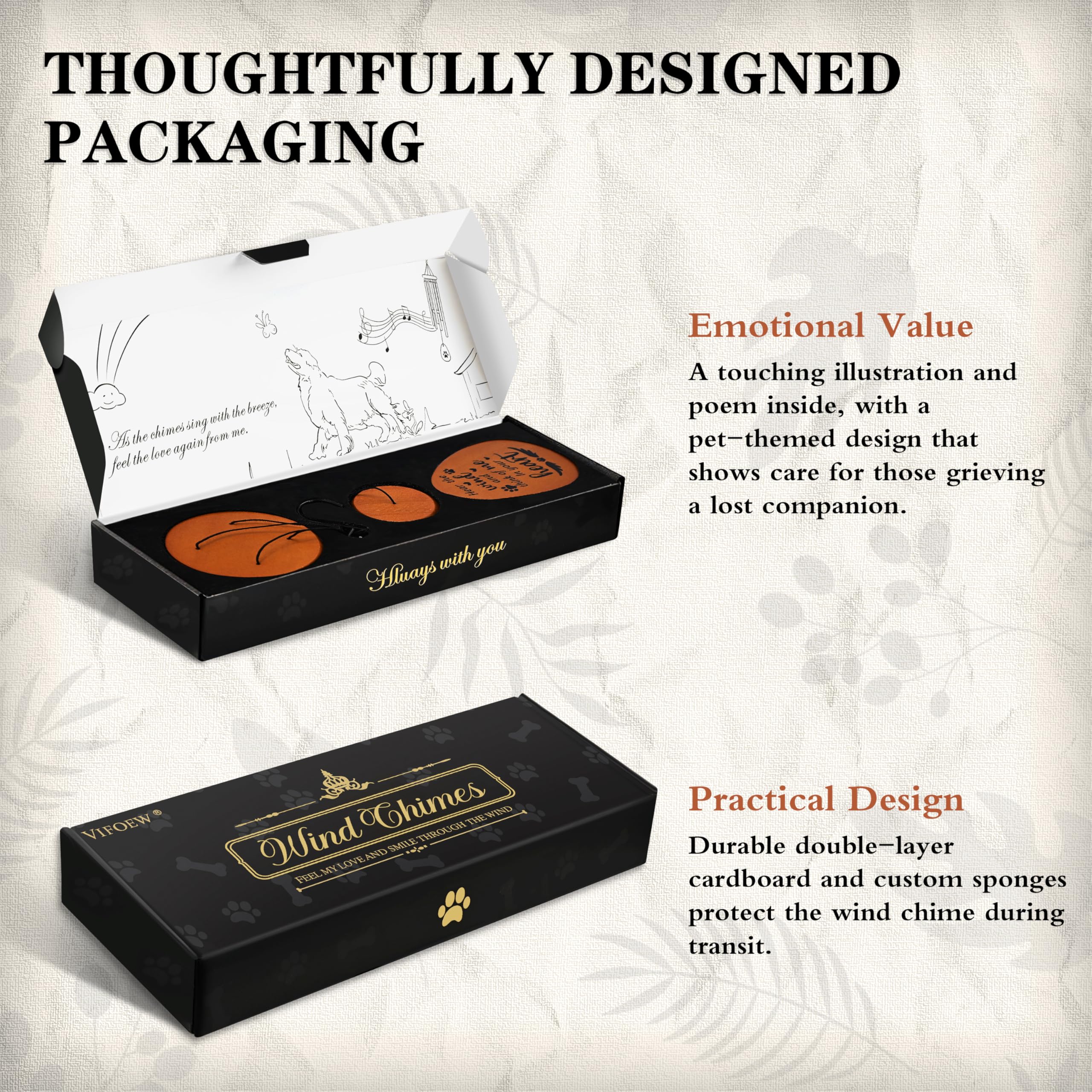 Vifoew condolence card inside box enables personalized sympathy notes.