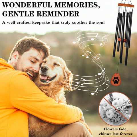 Vifoew dog memorial wind chimes tubes highlighting rich tones and durability.