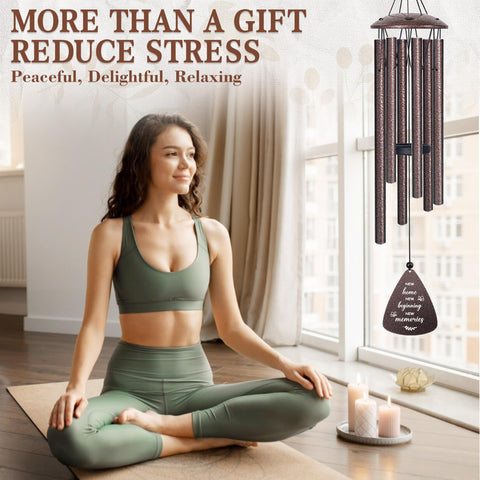 Vifoew retro-decor bronze wind chime adds classic charm to interior or patio