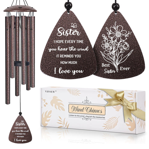 Vifoew bronze wind chime pendant; 32-inch design for heartfelt birthday moments.