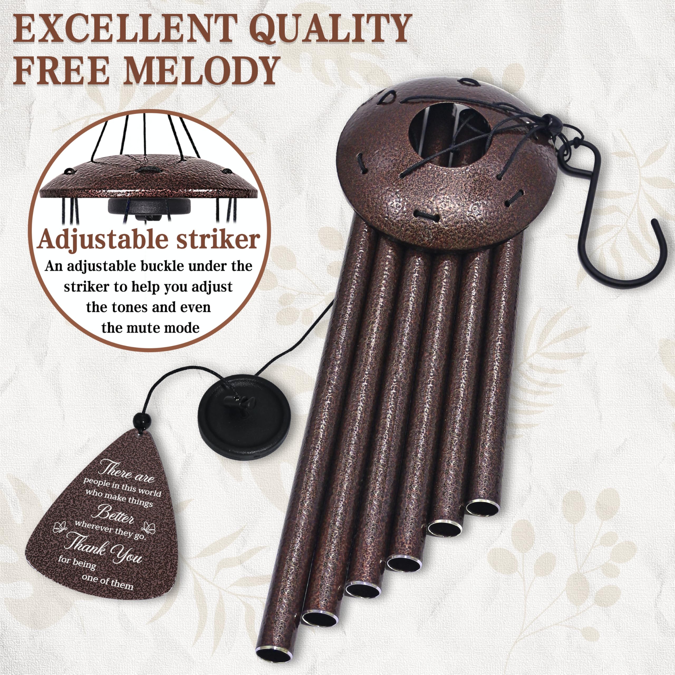 Vifoew wind chime with kraft envelope and blessing card.