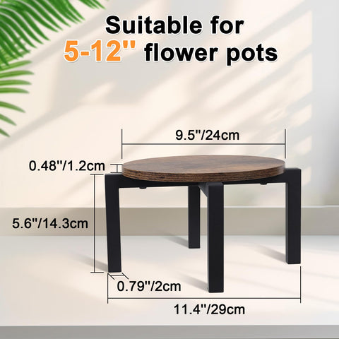 Vigordream plant stand fits 5-12 inch pots for versatile arrangement.