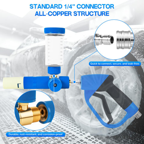 VIGORSHINE brass connector with 1/4-inch interface ensures secure compatibility.