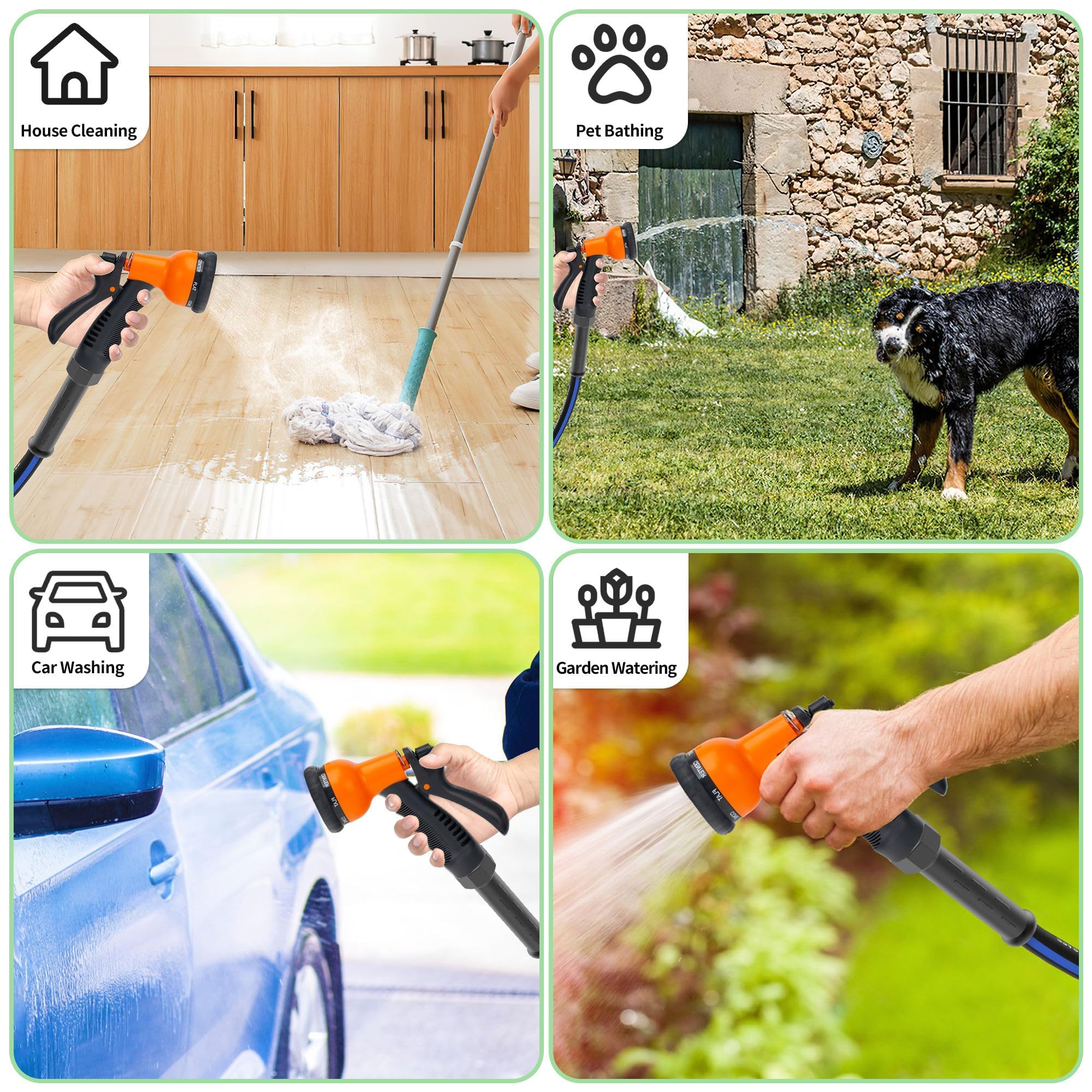 VIHEG 75ft garden hose easy installation with clear instructions.