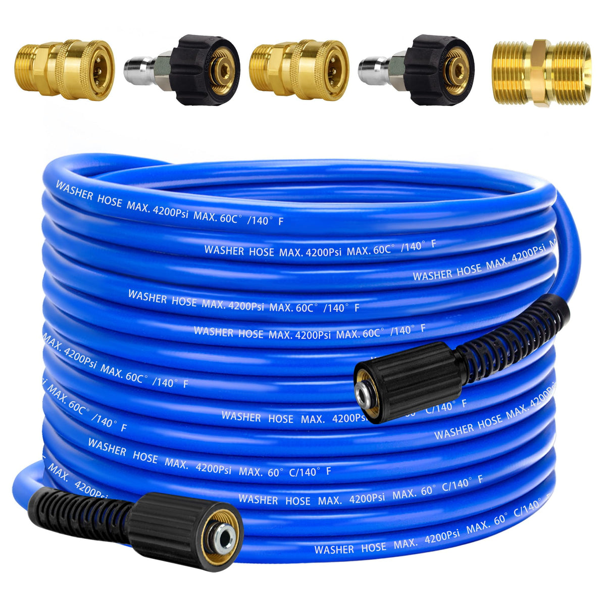 VIHEG 50ft one-quarter-inch kink-resistant hose for smooth cleaning.