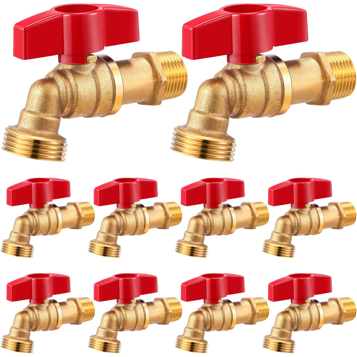 VIHOSE 10-pack brass hose bib with 12 mip to 34 mht connections for outdoor use