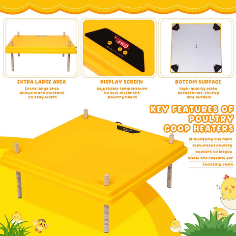 VIHOSE 20x20 brooder plate side angle showing adjustable height