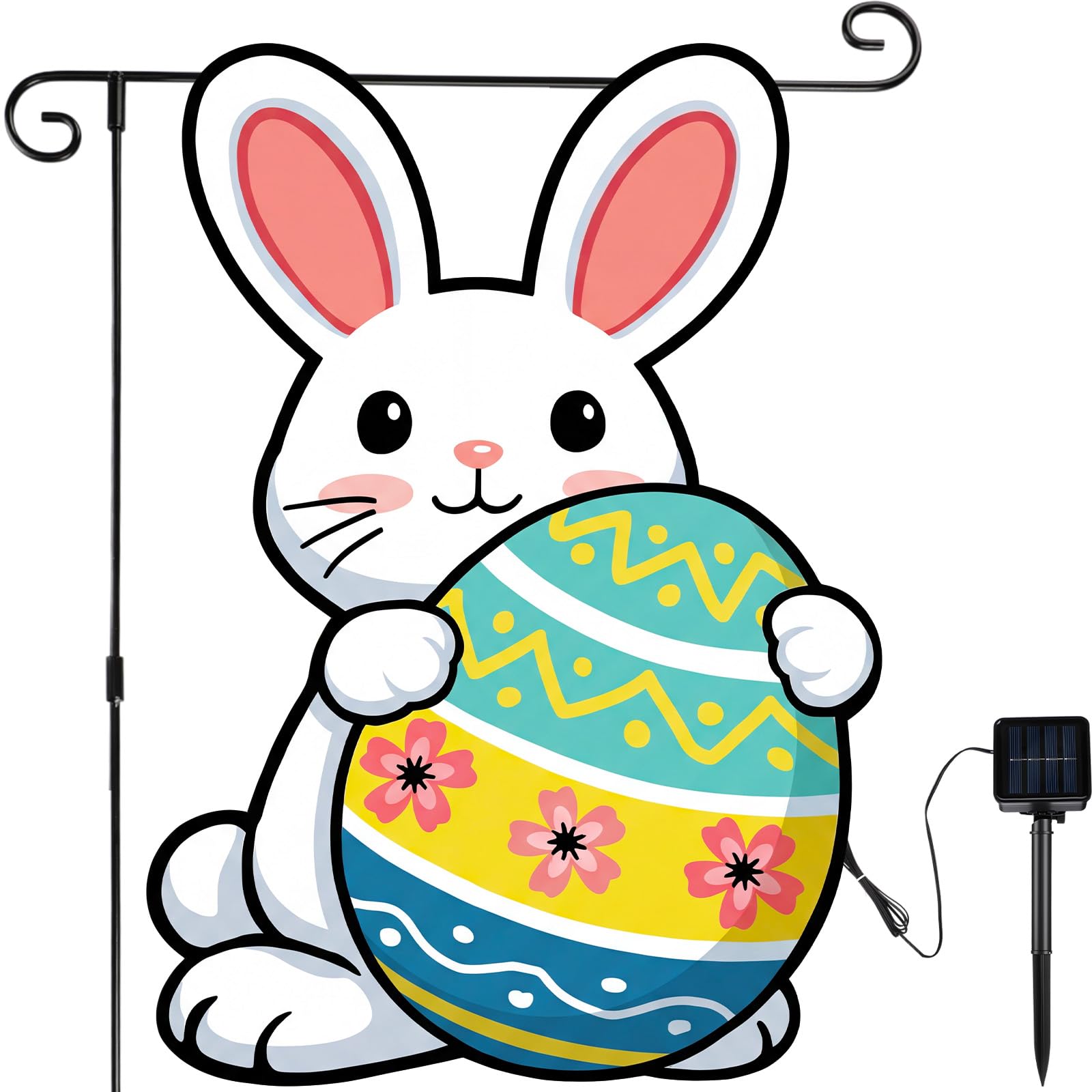 VIHOSE Easter garden flag with a glowing bunny design for outdoor spaces.