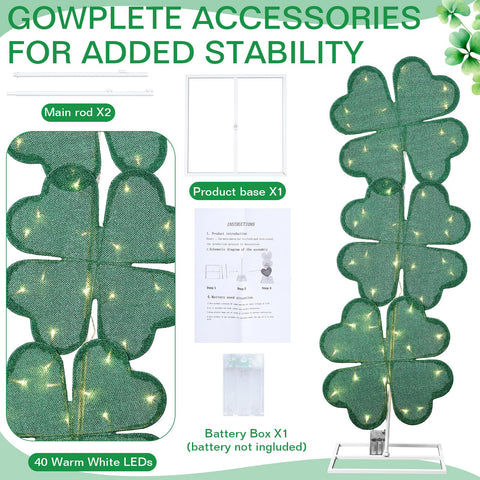 VIHOSE four-leaf clover stack illuminated for festive outdoor display.