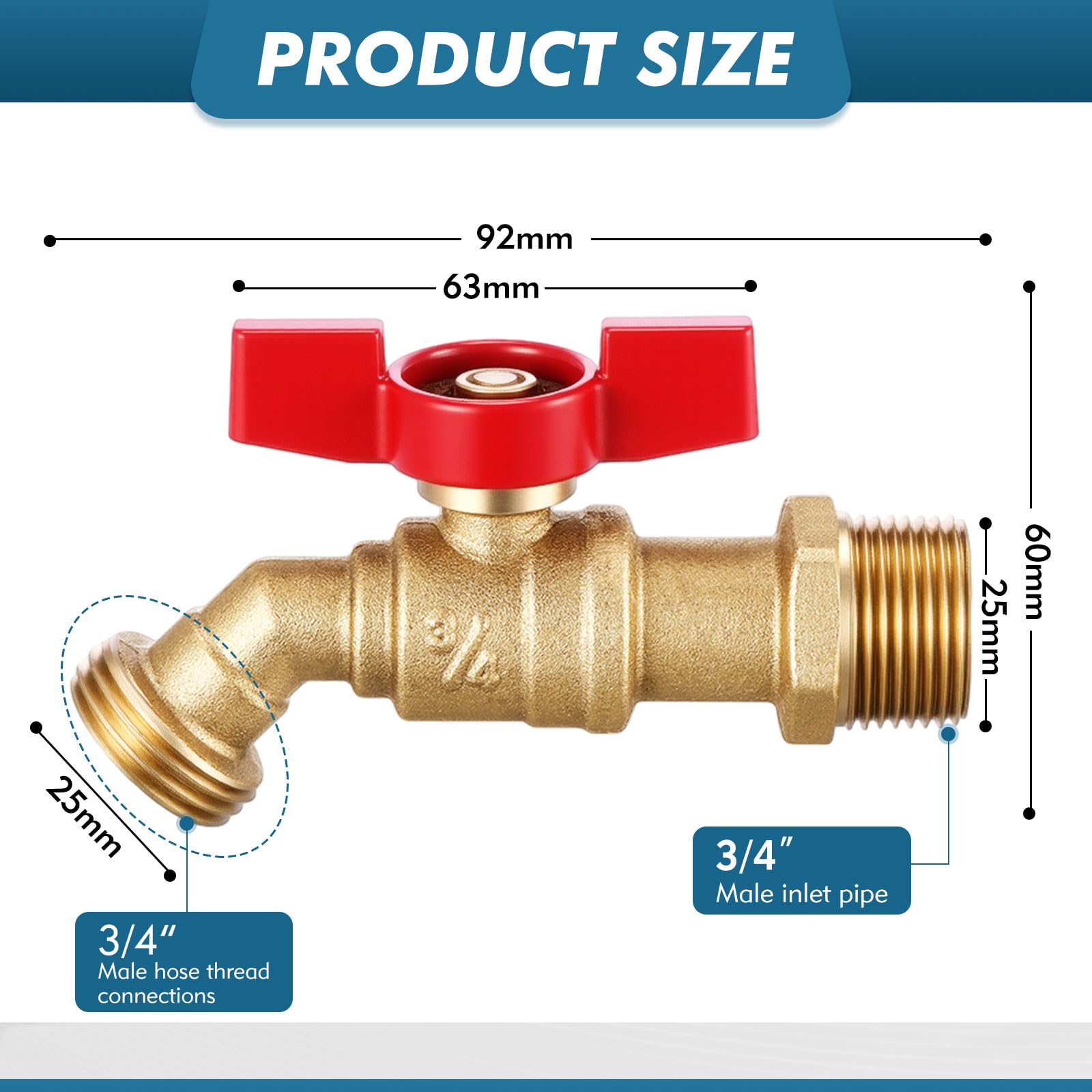 VIHOSE heavy-duty brass outdoor spigot enhances durability against sun and frost for outdoor use
