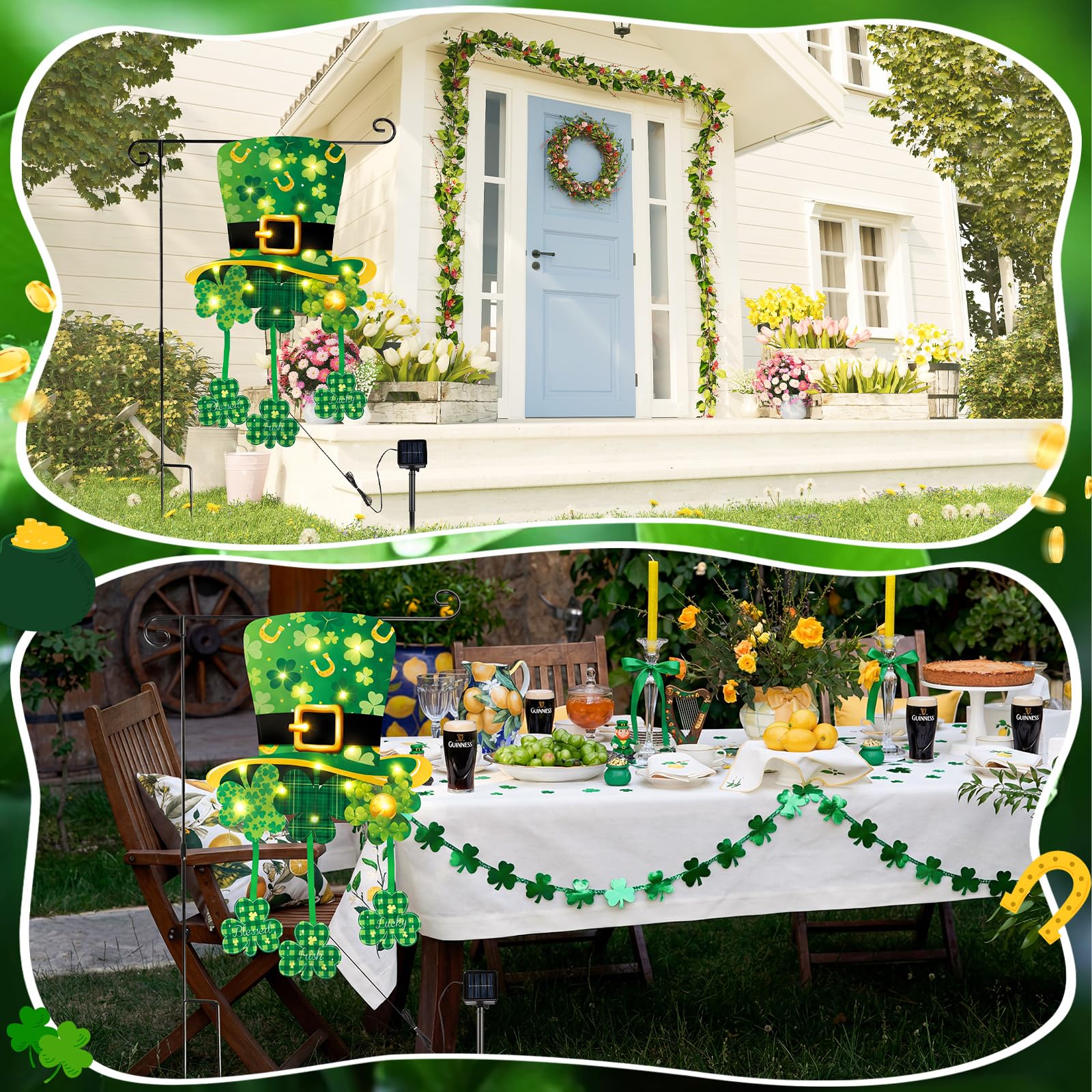 VIHOSE irish hat and clover pattern adds classic St. Patrick's charm