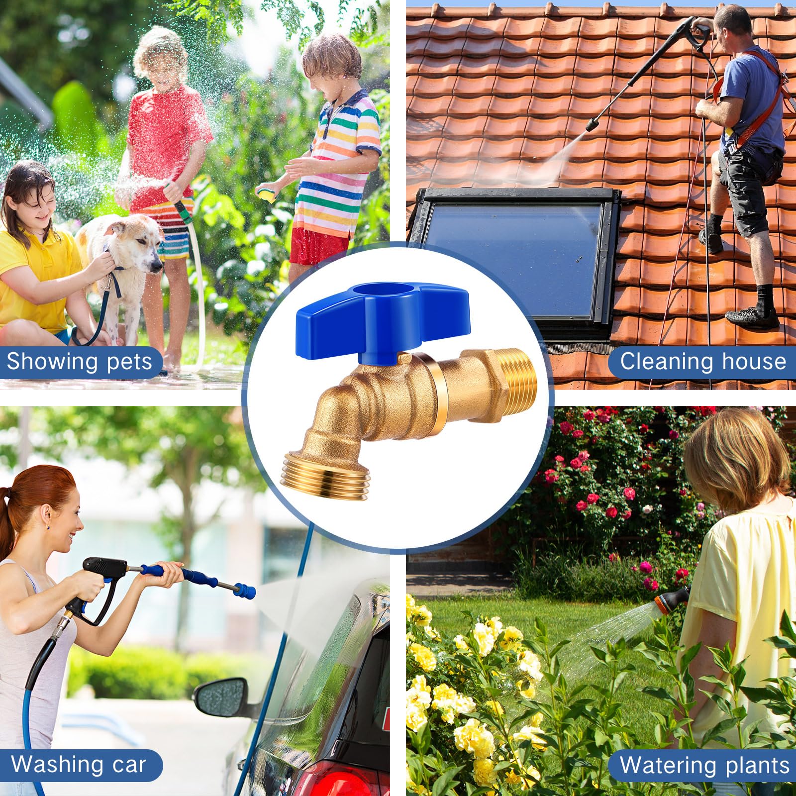 VIHOSE irrigation-ready hose bib connected to standard hoses.