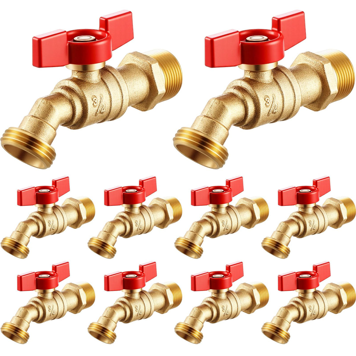 VIHOSE outdoor brass hose bib red for garden watering and quick shut-off