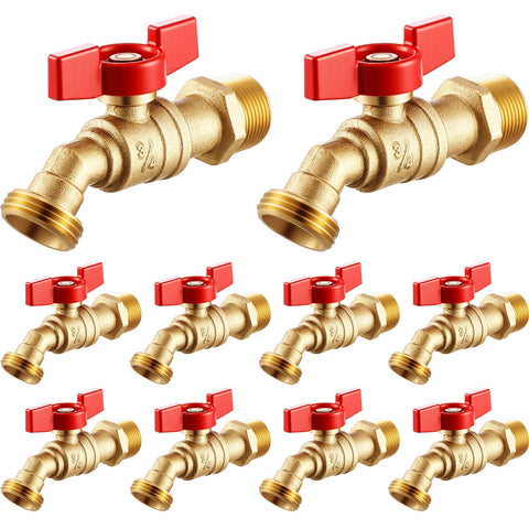 VIHOSE outdoor brass hose bib red for garden watering and quick shut-off