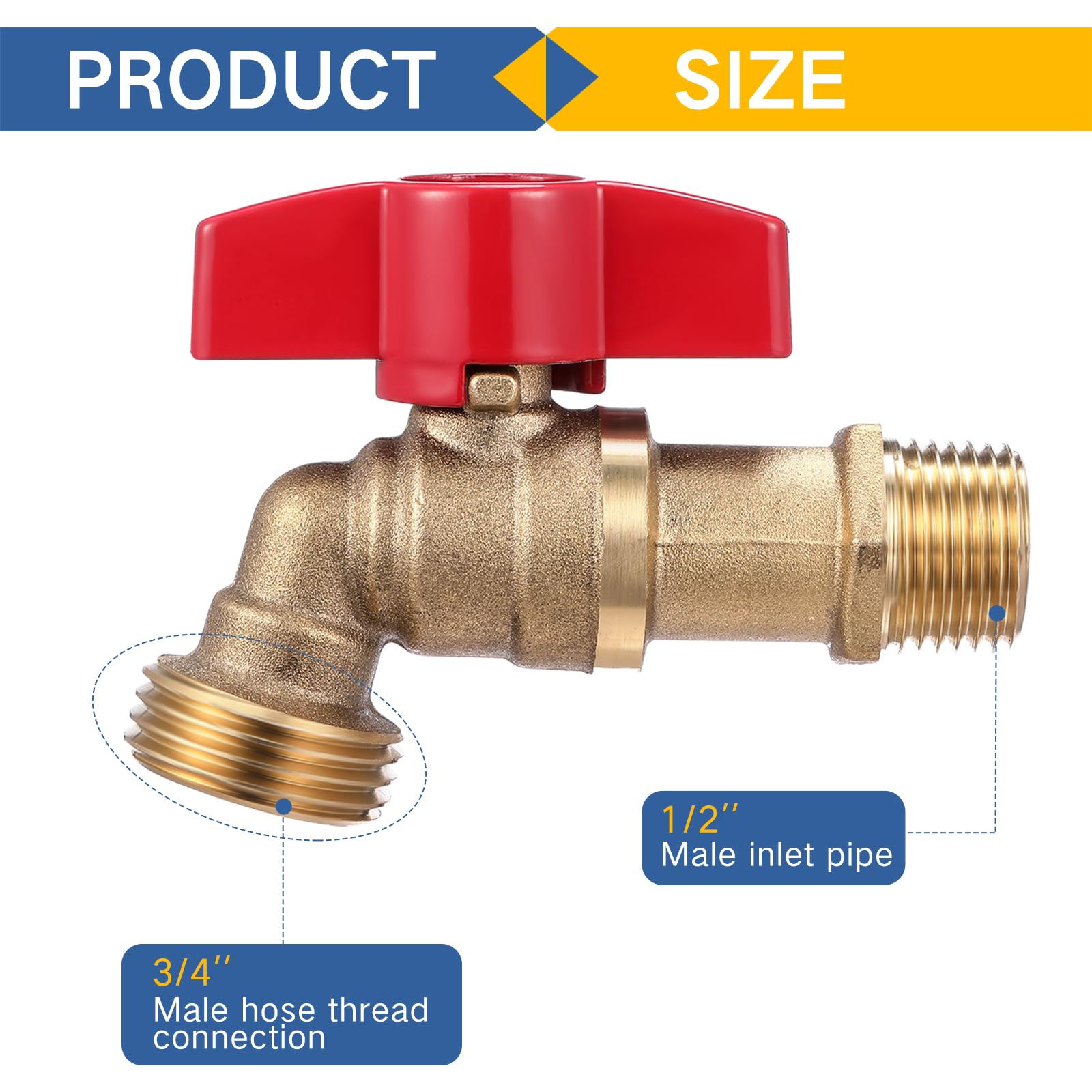 VIHOSE outdoor brass faucet in red finish offering weather resistance