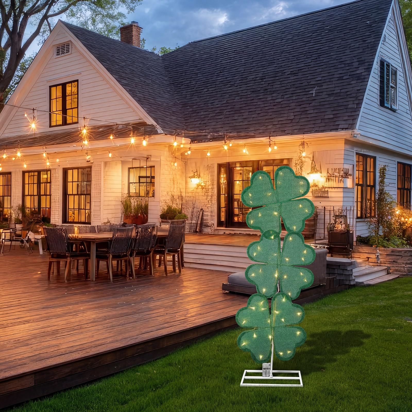 VIHOSE wire-frame shamrock light showcases sturdy construction.