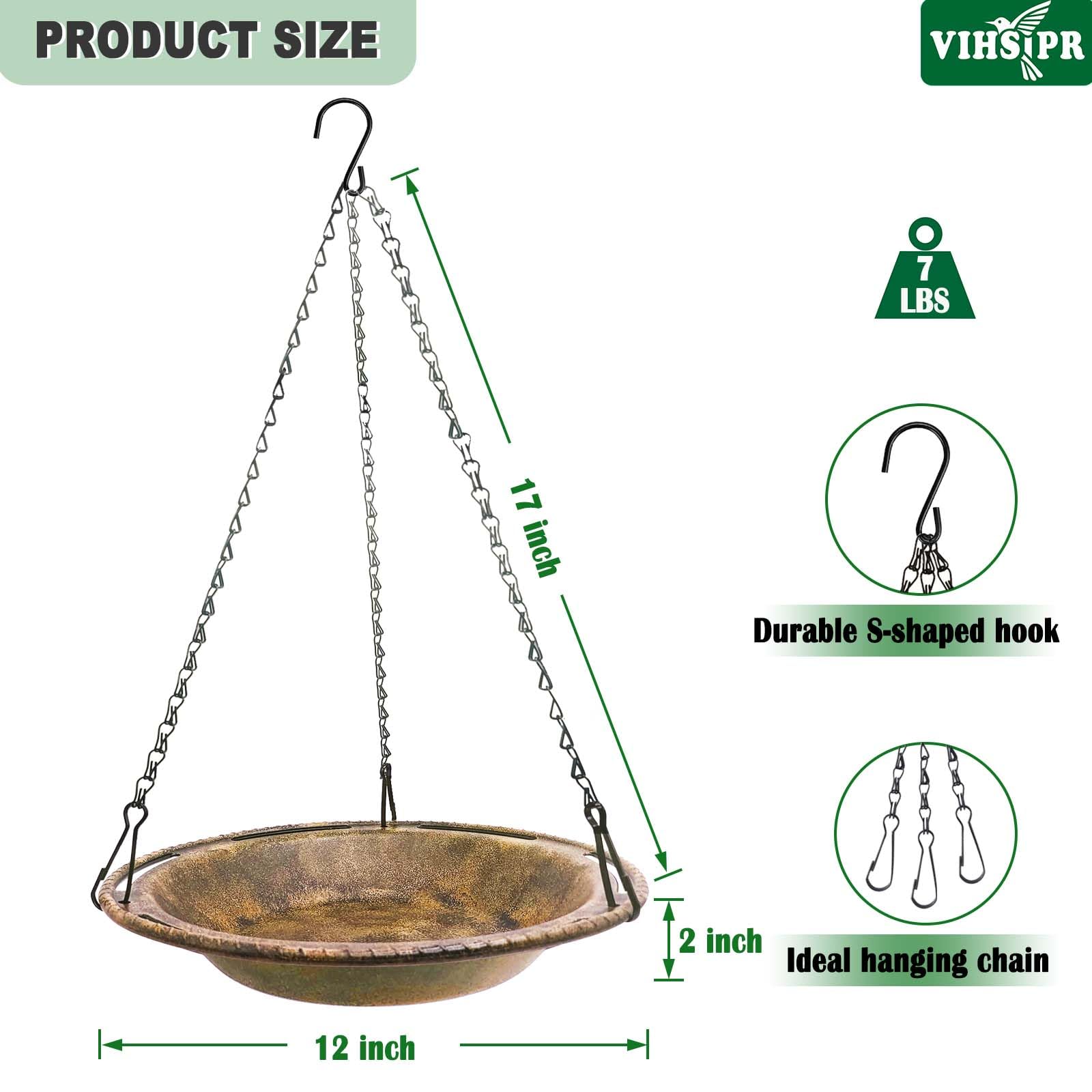 VIHSIPR bird feeder dish doubles as water bowl for mixed backyard birds