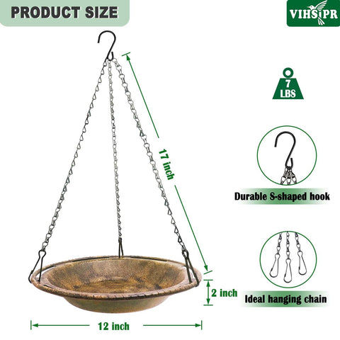VIHSIPR bird feeder dish doubles as water bowl for mixed backyard birds