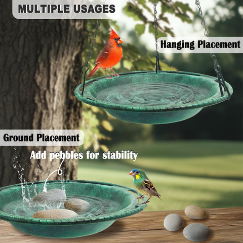 VIHSIPR birdbath basin filled with water for feathered visitors