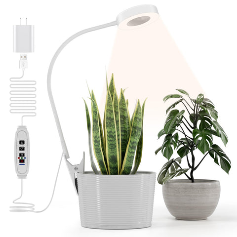 VIIVUU pot clip grow light clamp demonstrates secure mounting for indoor plants.