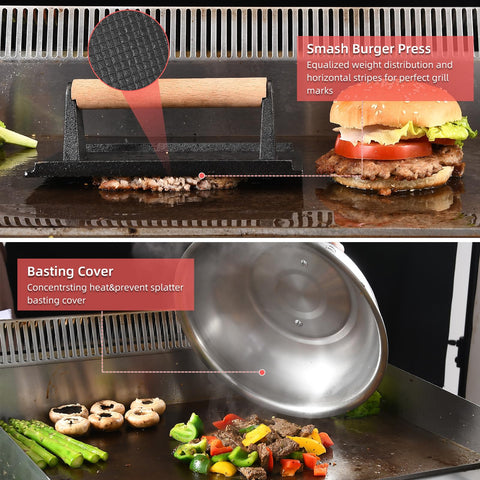 VIKEYHOME griddle spatula with heat-resistant handle for high-heat tasks.