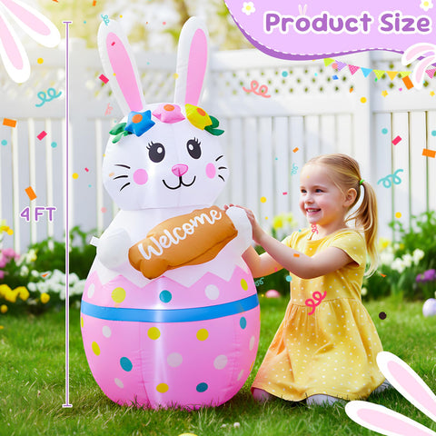 VIKIMORA candy bunny on Easter eggs lights up your yard at night.
