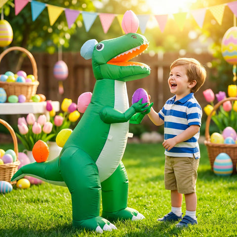 VIKIMORA Easter dinosaur with built-in LED for captivating holiday displays.