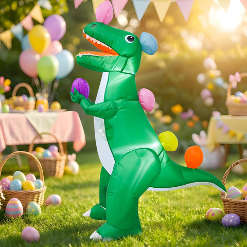 VIKIMORA 4ft Easter dinosaur adds instant party ambience to yard or garden.