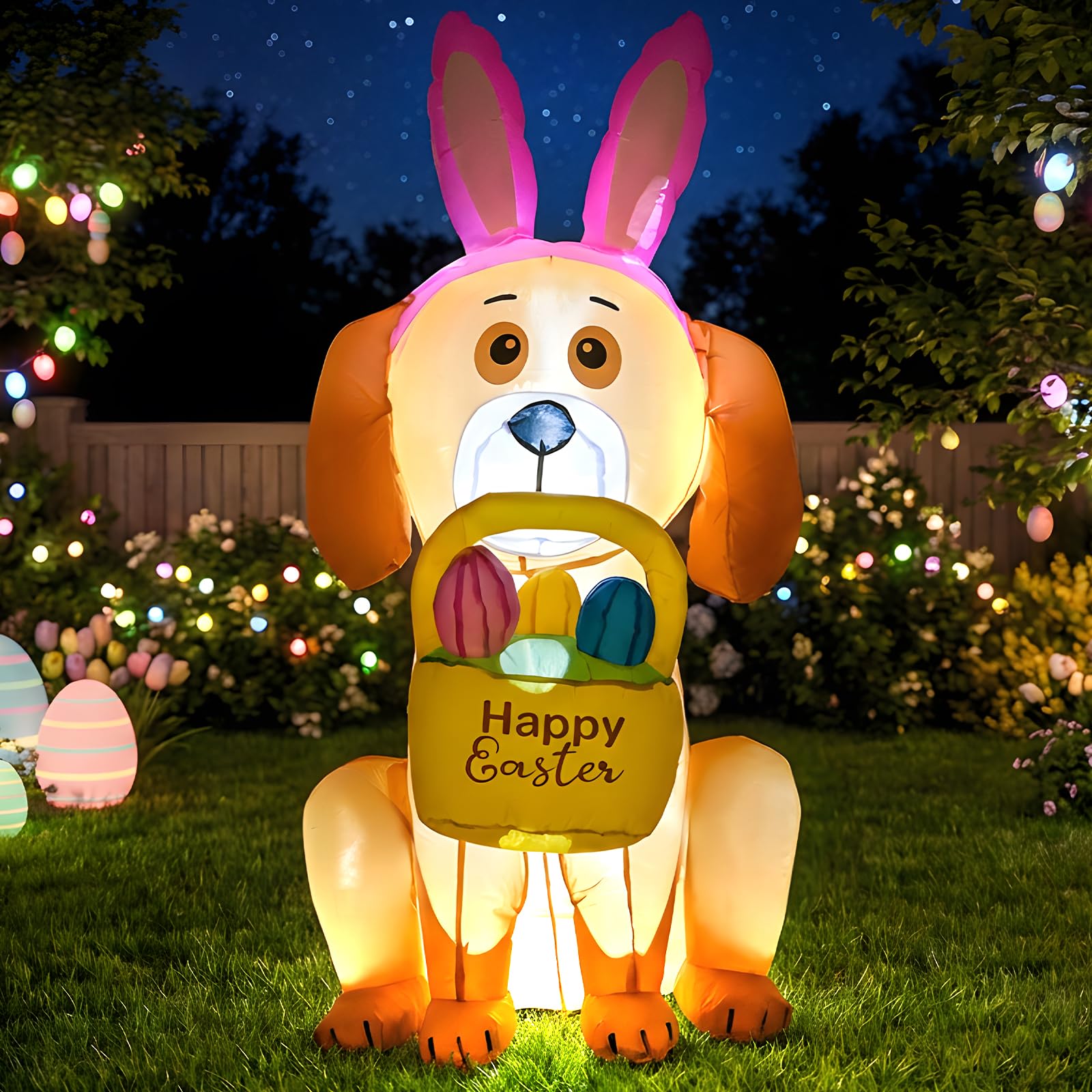 VIKIMORA waterproof polyester easter inflatable for durable seasonal decor.