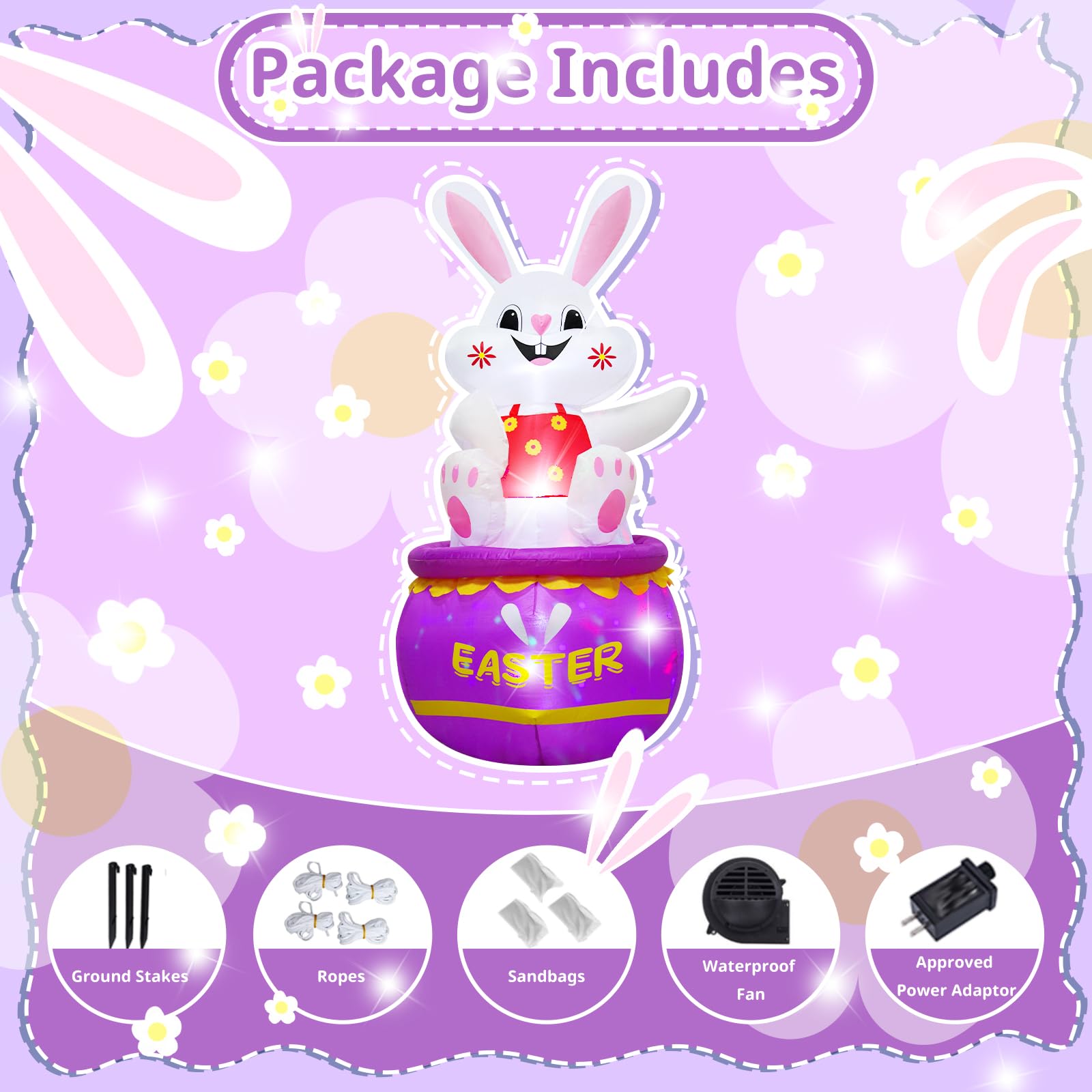 VIKIMORA weather-resistant fabric keeps the Easter display inviting.
