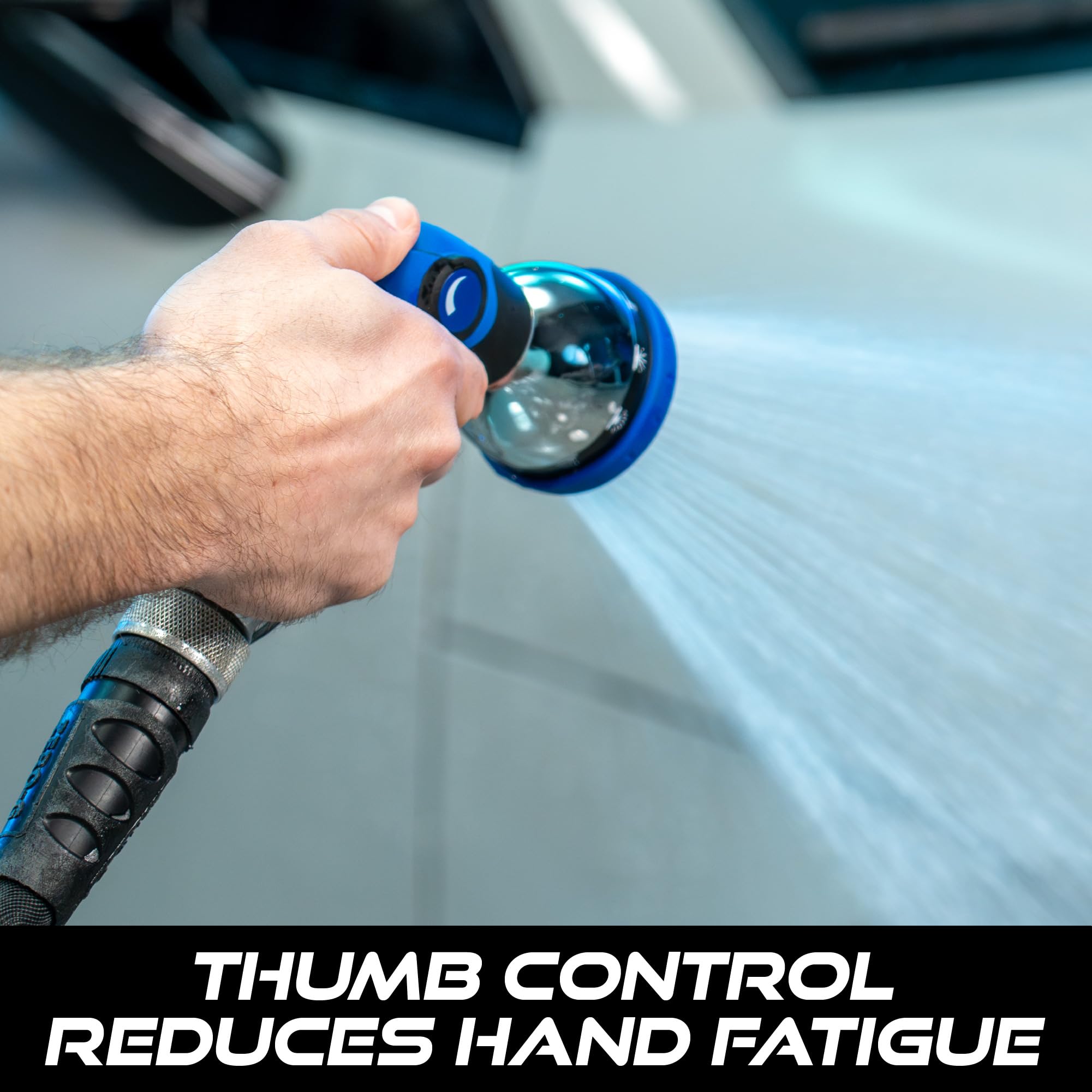 VIKING hose nozzle rubberized handle provides a comfortable grip.