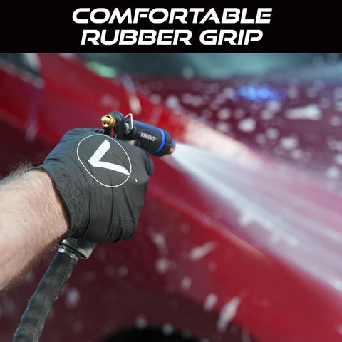 VIKING hose nozzle rubberized handle delivers comfortable grip.