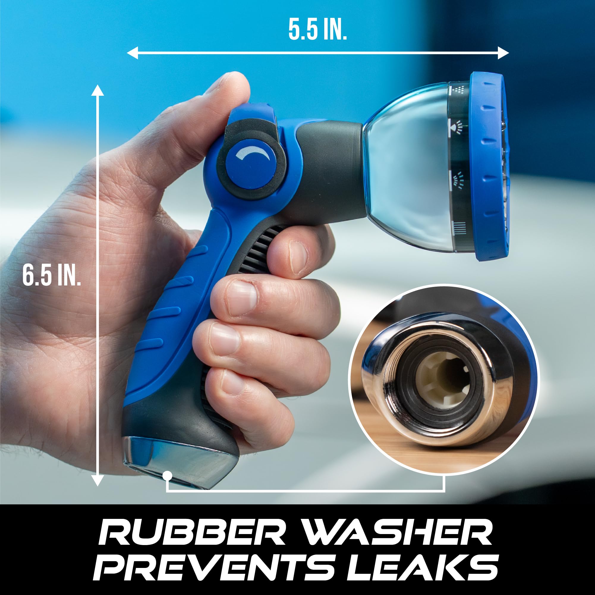 VIKING hose nozzle fits standard hoses for quick setup.