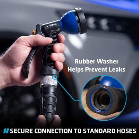 Fits standard garden hoses for easy setup with VIKING nozzle.