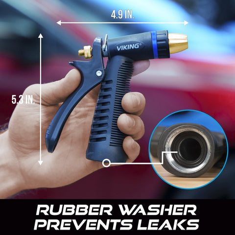 VIKING hose nozzle ideal for watering plants and pet washing.