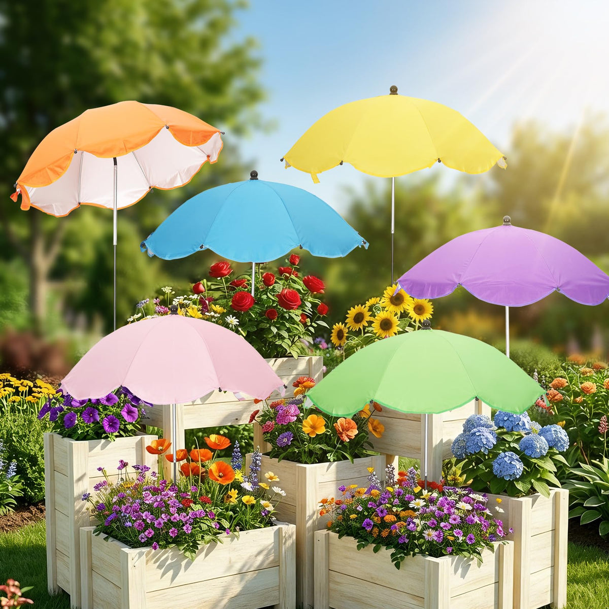 Vikua plant umbrella with a 26-inch canopy shields leaves from intense sun, promoting healthy growth