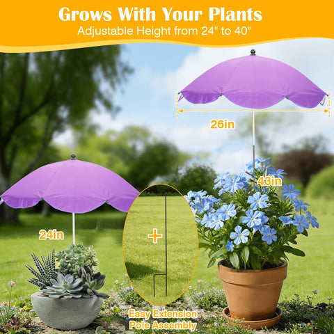 Vikua plant umbrella provides a 360-degree angle for flexible shade across the day