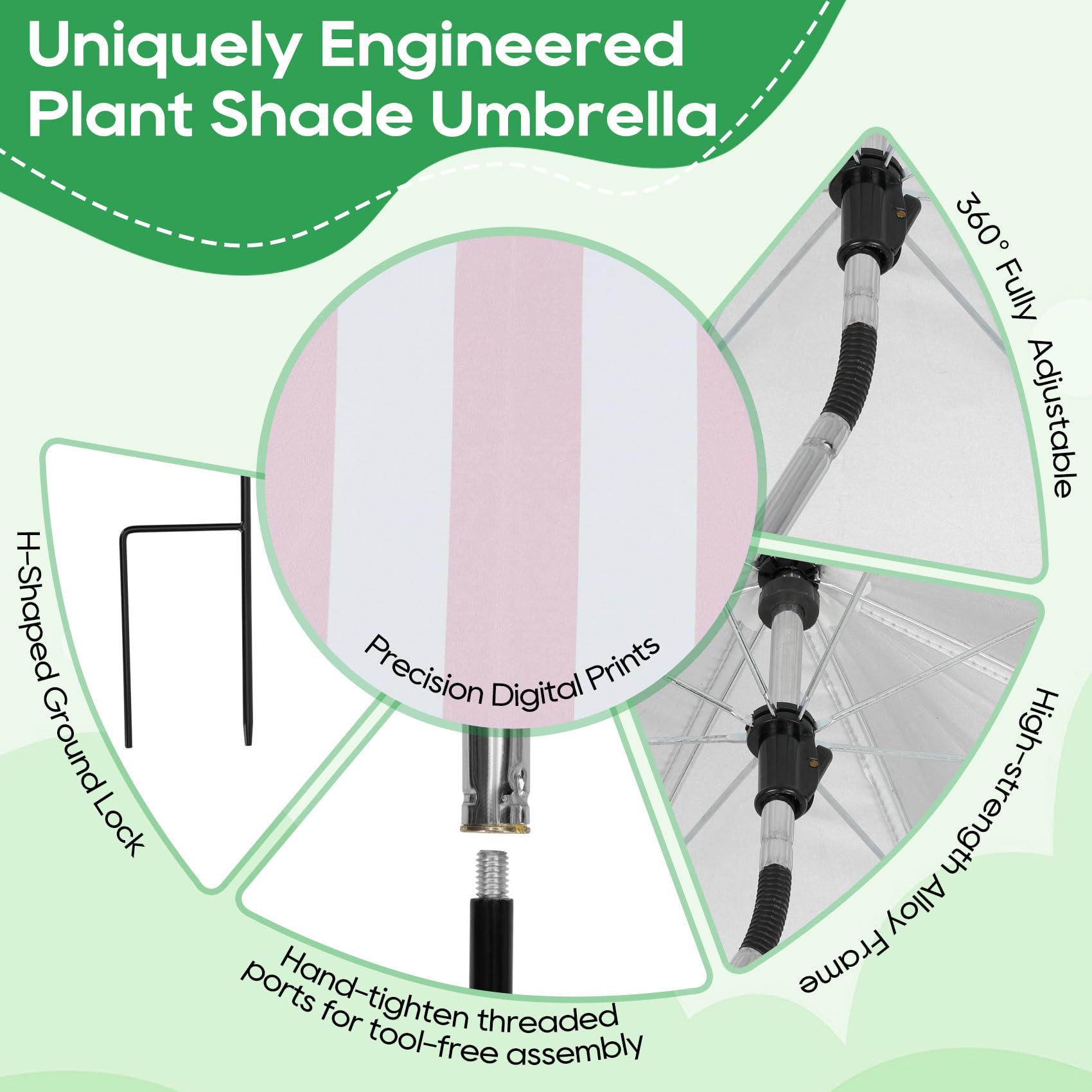 Vikua plant umbrella durable alloy ribs withstand wind and wear