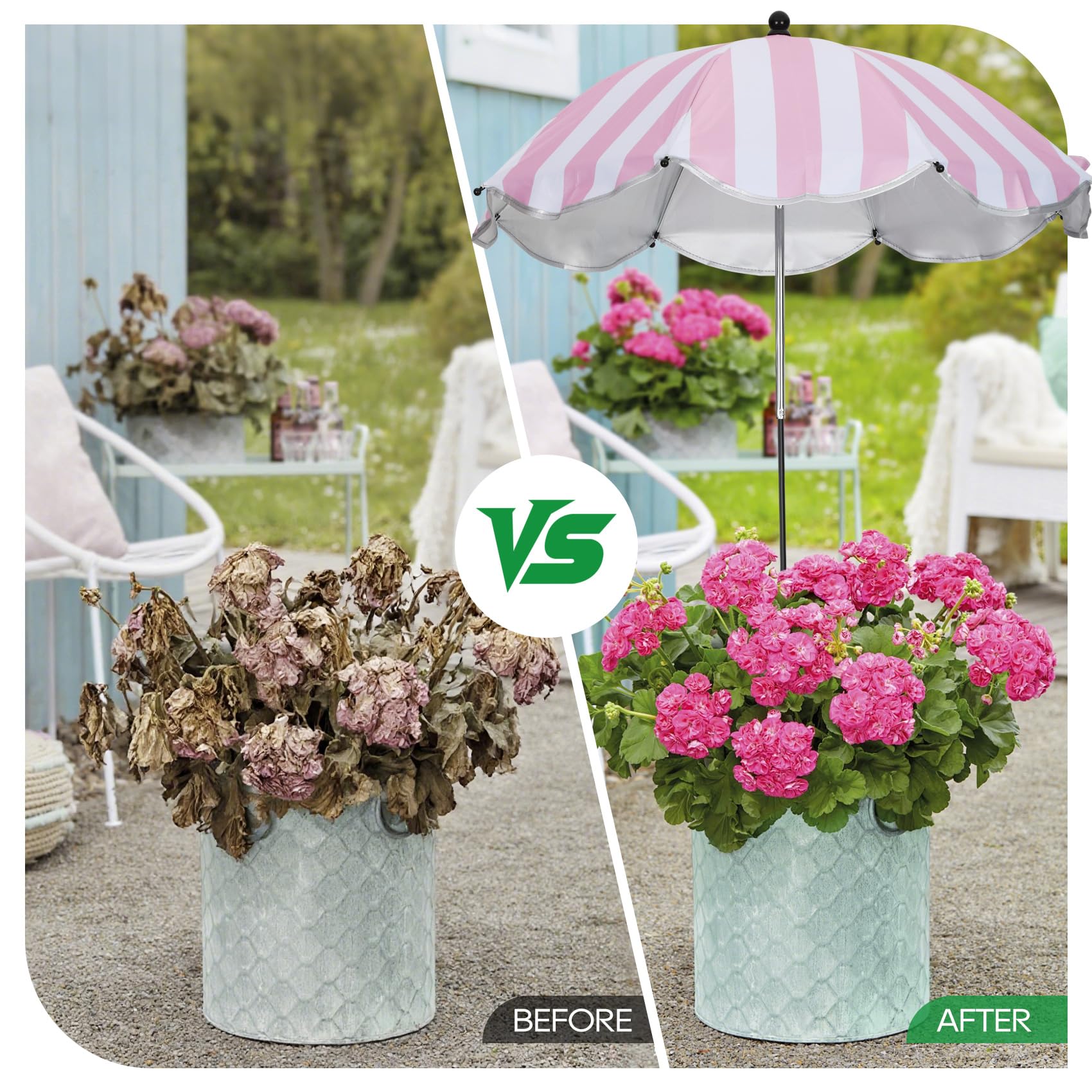 Vikua plant umbrella H-shape stake anchors firmly in soil