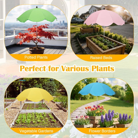 Vikua plant umbrella's H-stake anchoring keeps it stable in wind