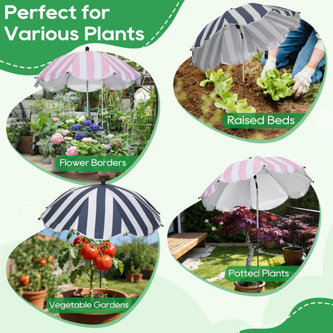Vikua plant umbrella interior with silver coating to reduce sun exposure