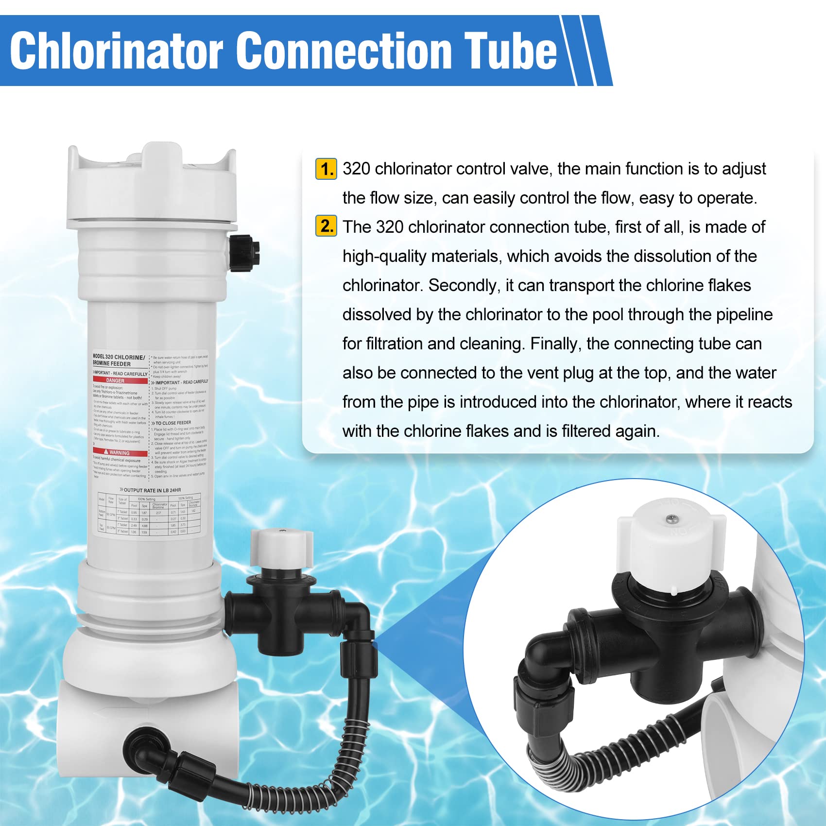 Vikua Rainbow320 inline feeder vent plug releasing pressure safely.