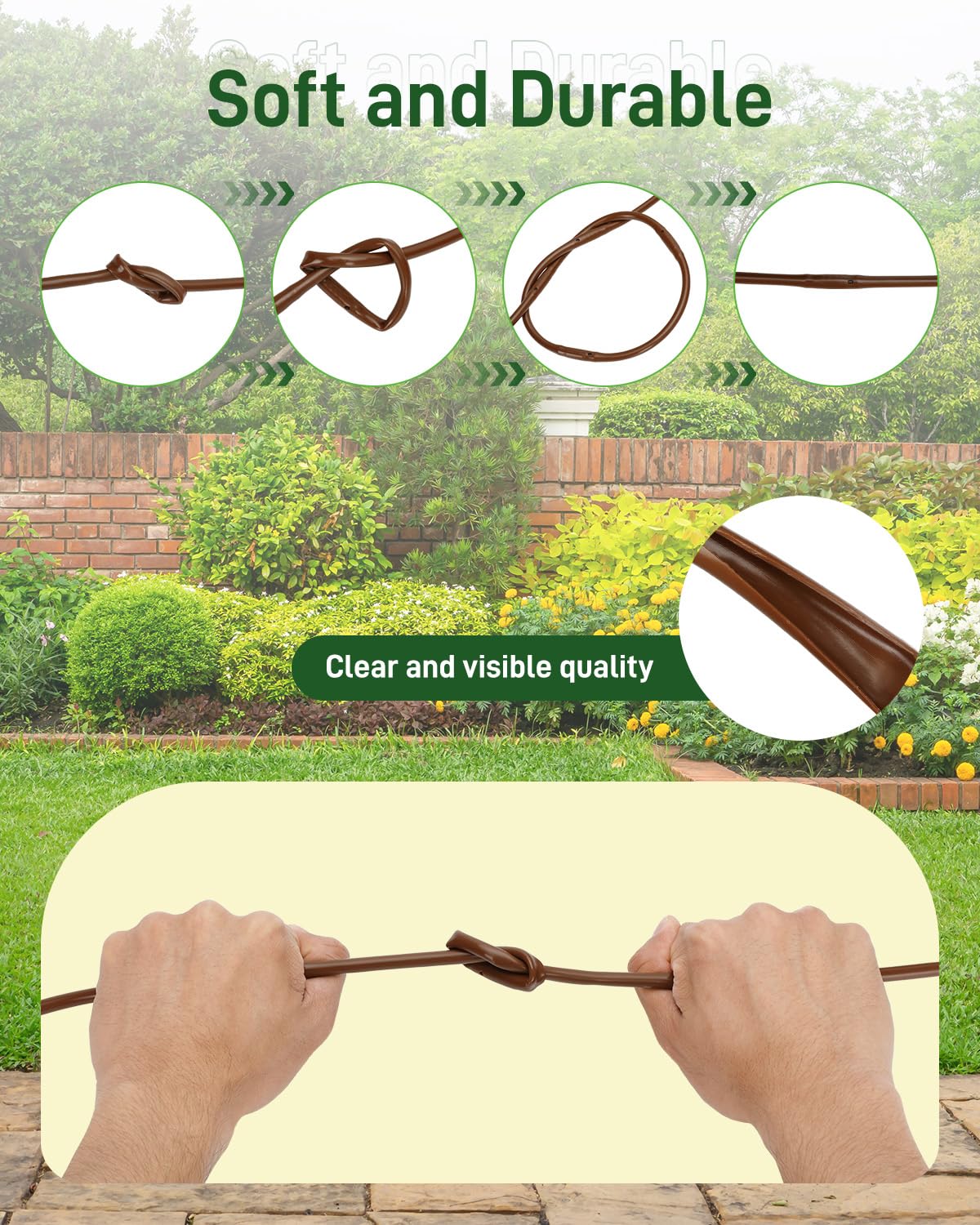 Vikua universal tubing fits flowers, vegetables, lawns, and greenhouses.