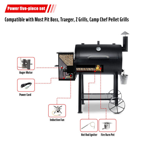 Village Smoker repair kit induction fan distributes heat and smoke evenly.