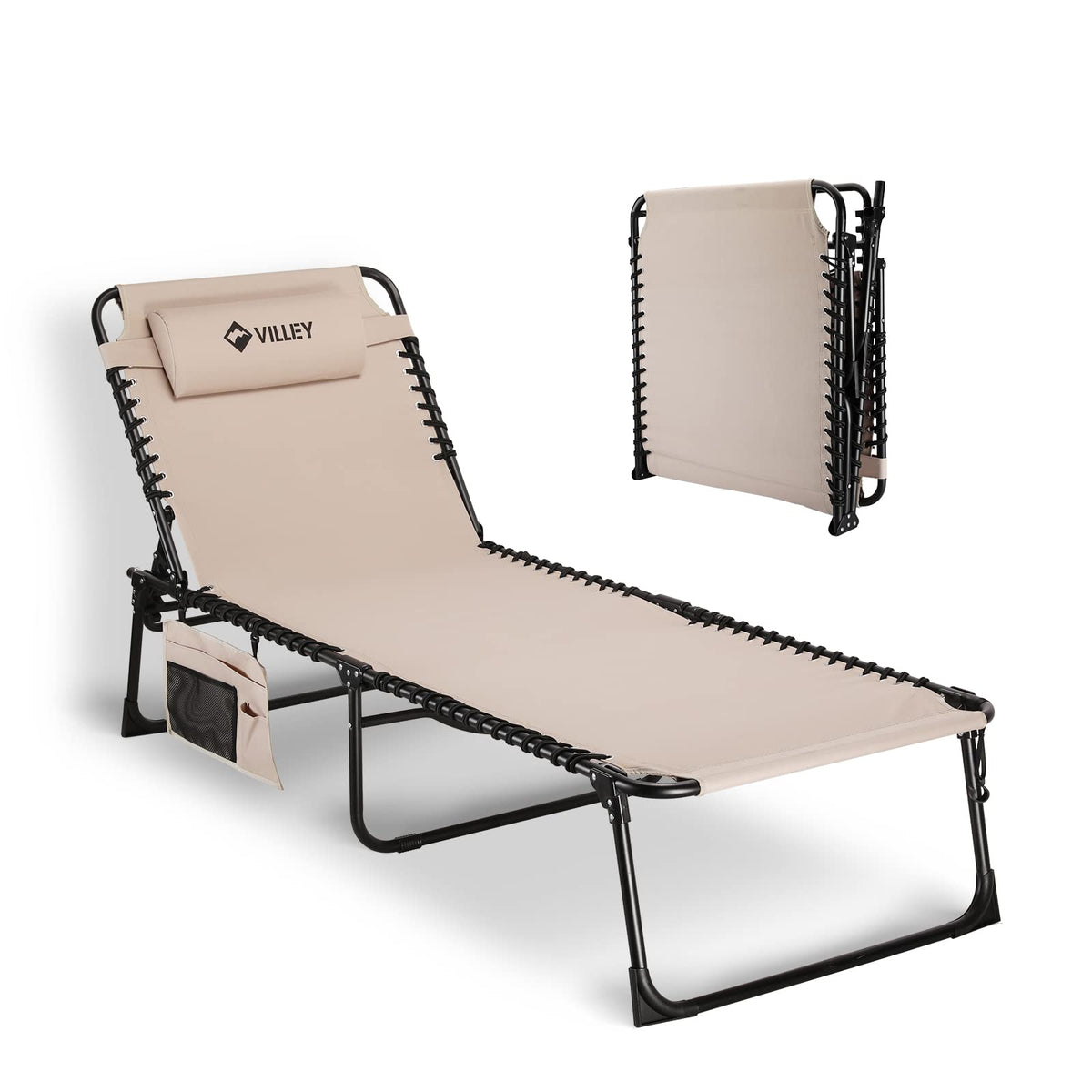 VILLEY oversized chaise lounge chair showing backrest adjustment options for personalized comfort.