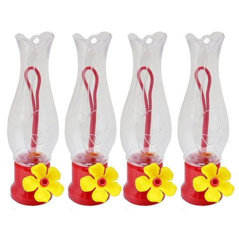 VIMOA mini hummingbird feeder four-pack ready for outdoor nectar feeding.