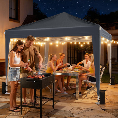 Vinabilia 10x10 canopy at dusk shows versatile shade for outdoor use